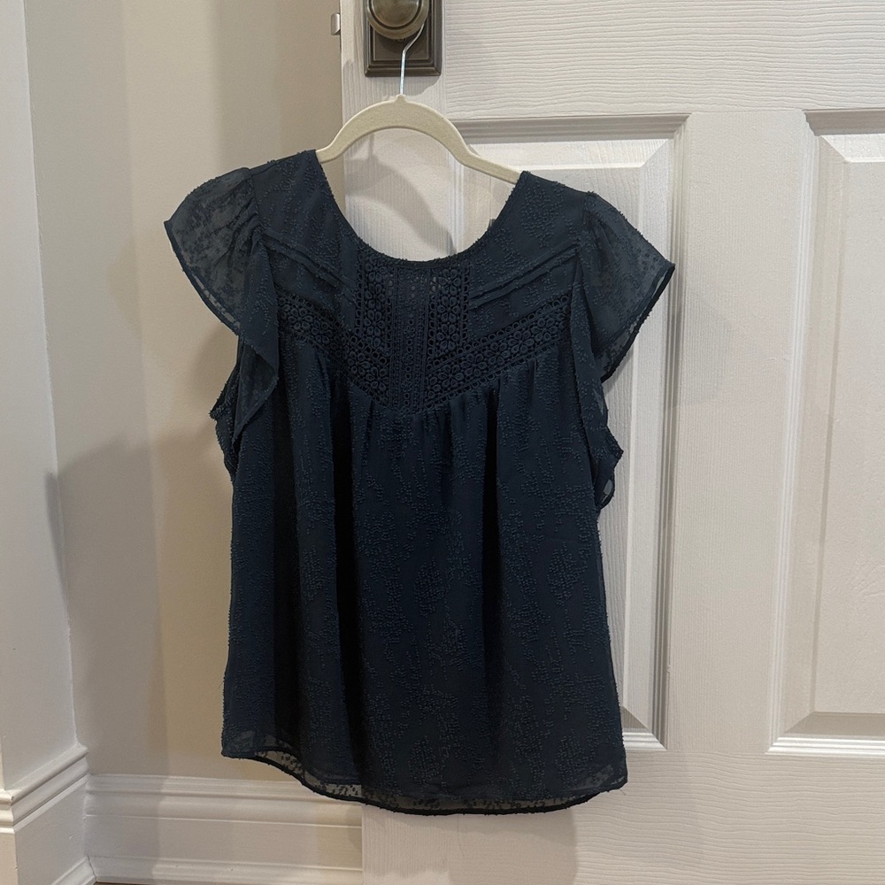 Elegant Turquoise Lace Women's Top